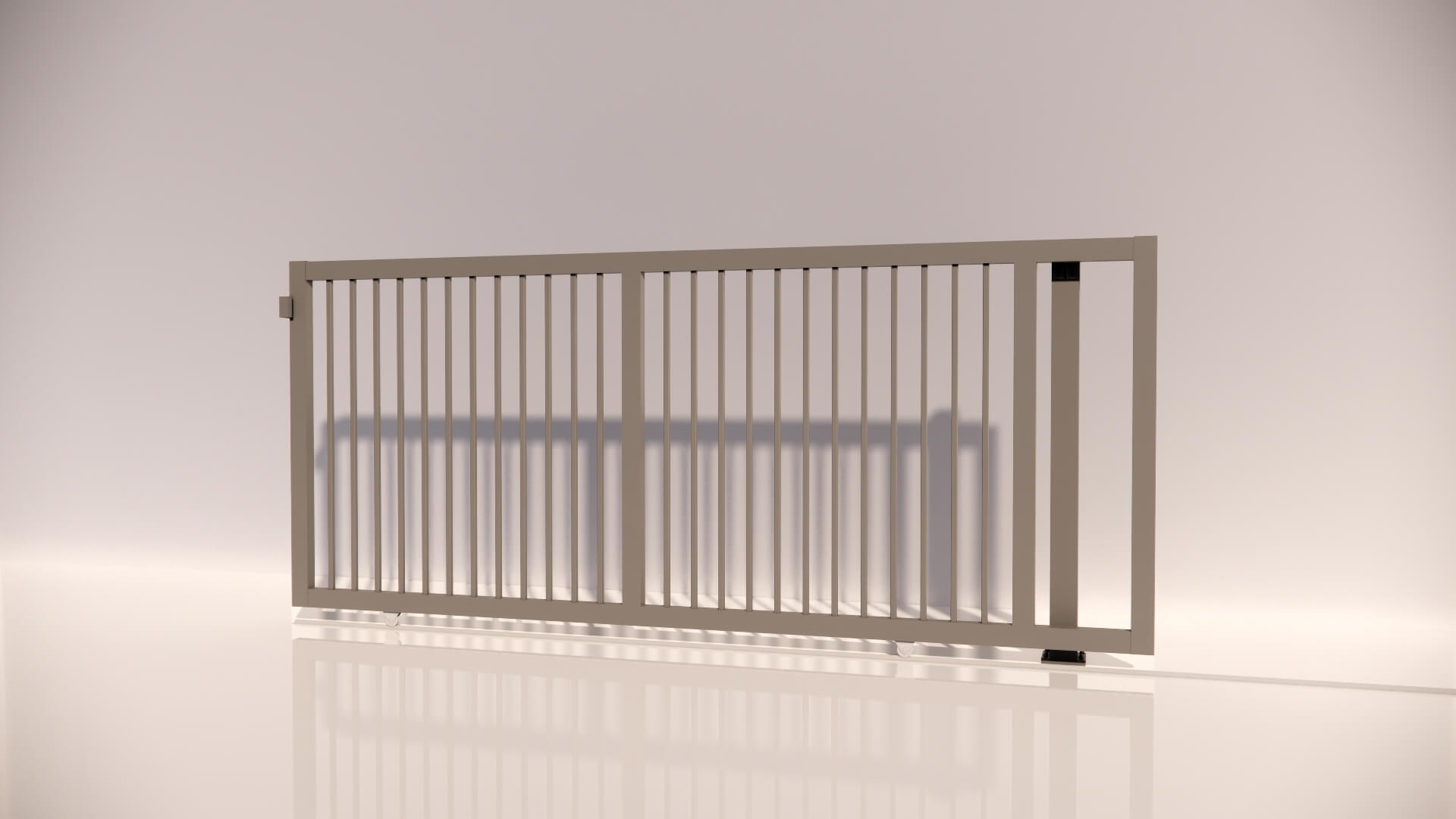 Hliníková koľajnicová posuvná brána LYON Lite 3000x1250mm RAL9007 pravá