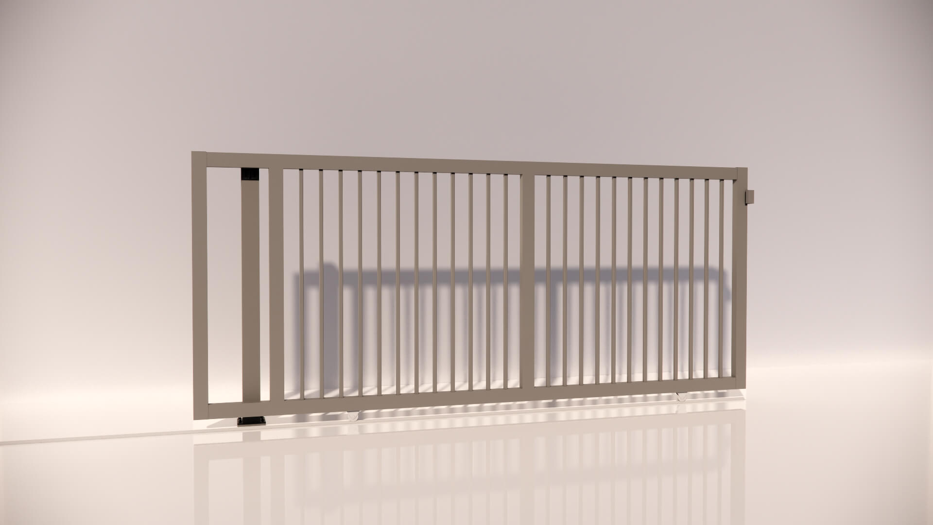 Hliníková koľajnicová posuvná brána Lyon 3000x1250mm RAL9007