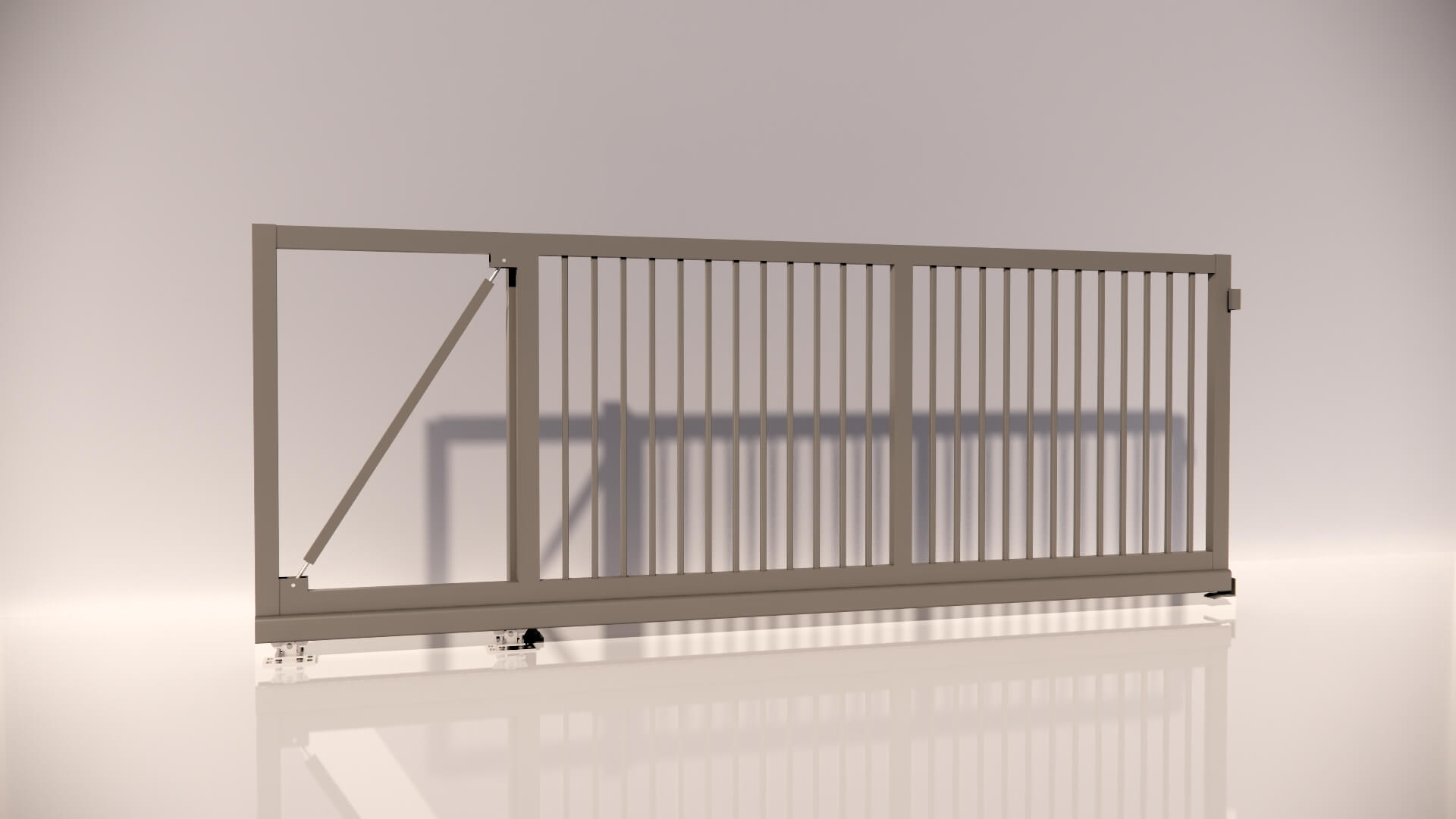 Hliníková samonosná posuvná brána Lyon 3000x1250mm RAL9007