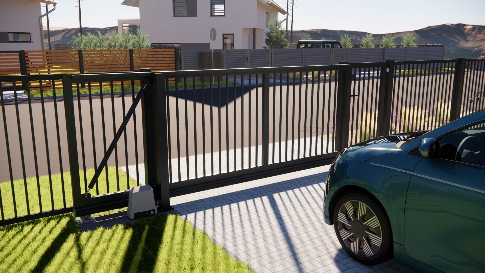 Hliníkový plot a brány Lyon RAL7016 od výrobcu ELMAR